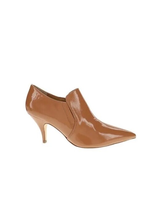 Tori Burch Georgina Ankle Bootie Sz 9 Tan Patent Leather Pointy Toe Minimalist